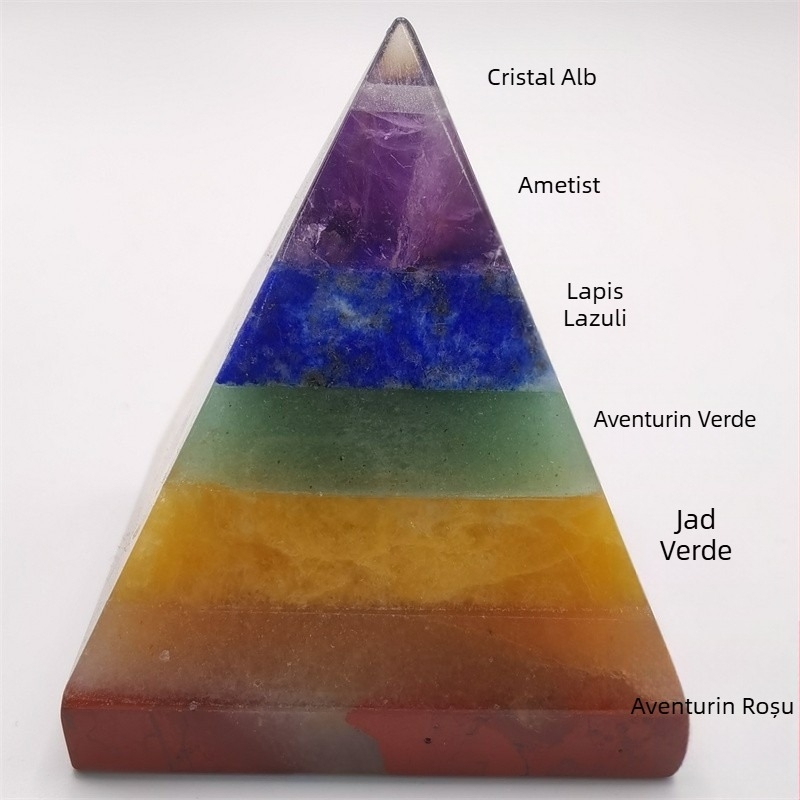 Piramidă din cristal multicolor – ornament energetic pentru decorul casei