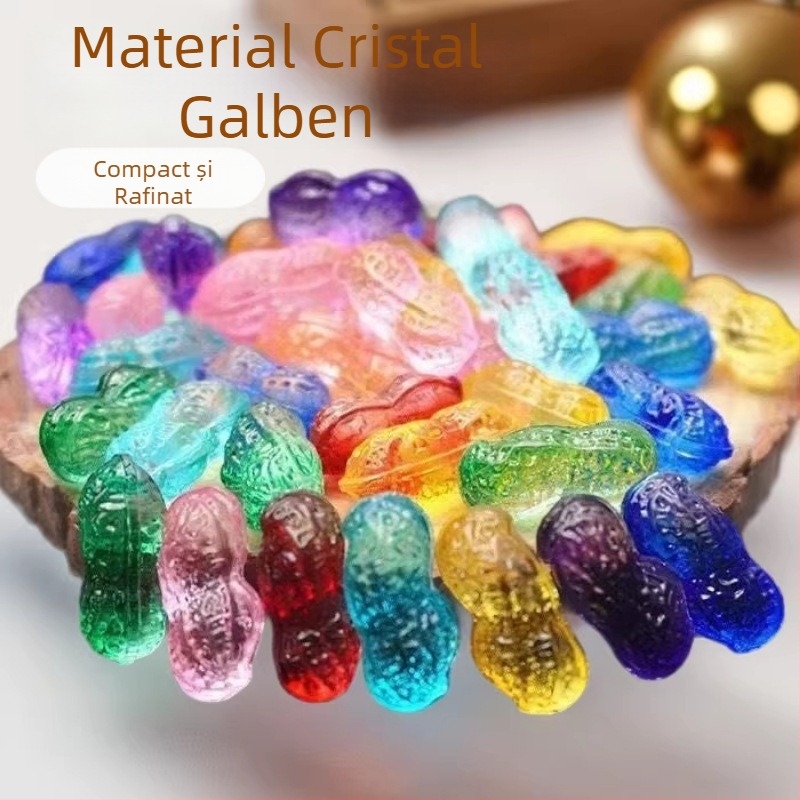 Ornament în formă de arahidă din citrin galben pentru decorul casei – stil modern minimalist