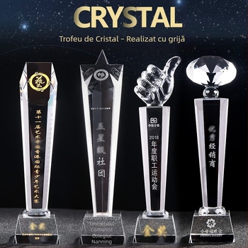 Cupe de cristal transparent pentru gravură – premiu corporativ, suvenir și decorare