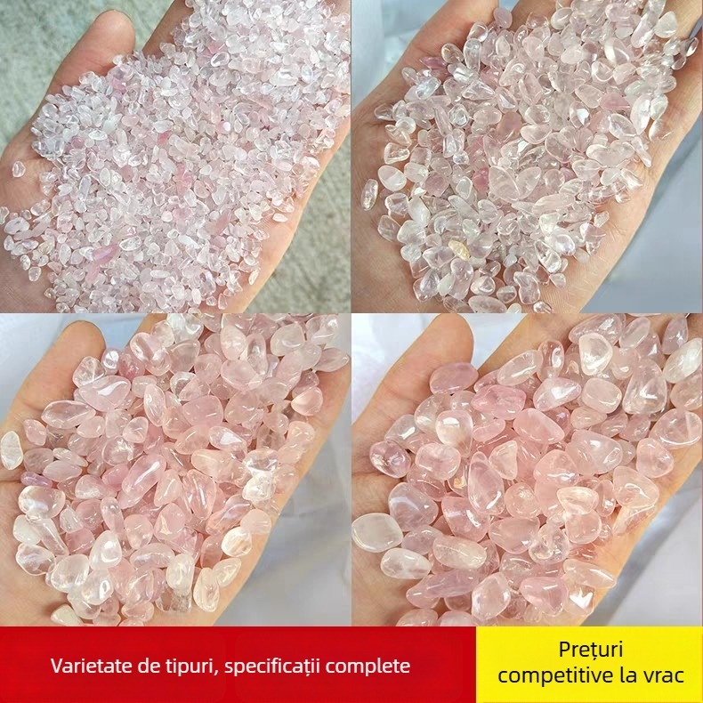 Brățară din piatră de cristal roz natural; cristal de purificare și demagnetizare; pietre decorative pentru acvariu, bonsai și ghivece; piatră difuzor pentru aromaterapie