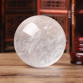Sferă de cristal alb natural – decor pentru living și birou, sferă de cristal șlefuită