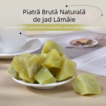 Jad de lămâie natural – specimen de mină, bucată mare, ornament din cristal de jad