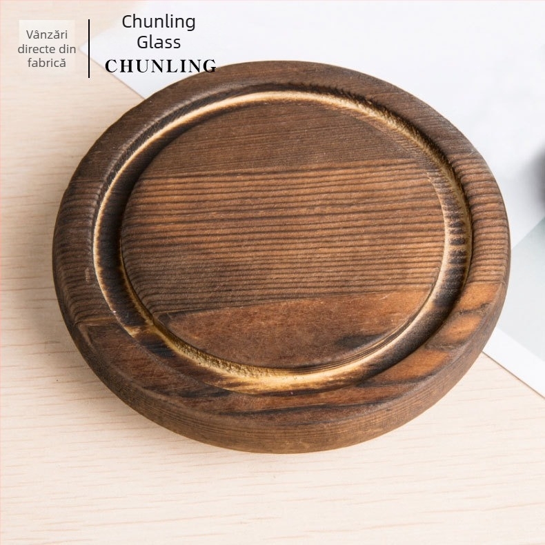 Abajur de sticlă iluminat, sticlă borosilicată înaltă, decor vază geometrică
