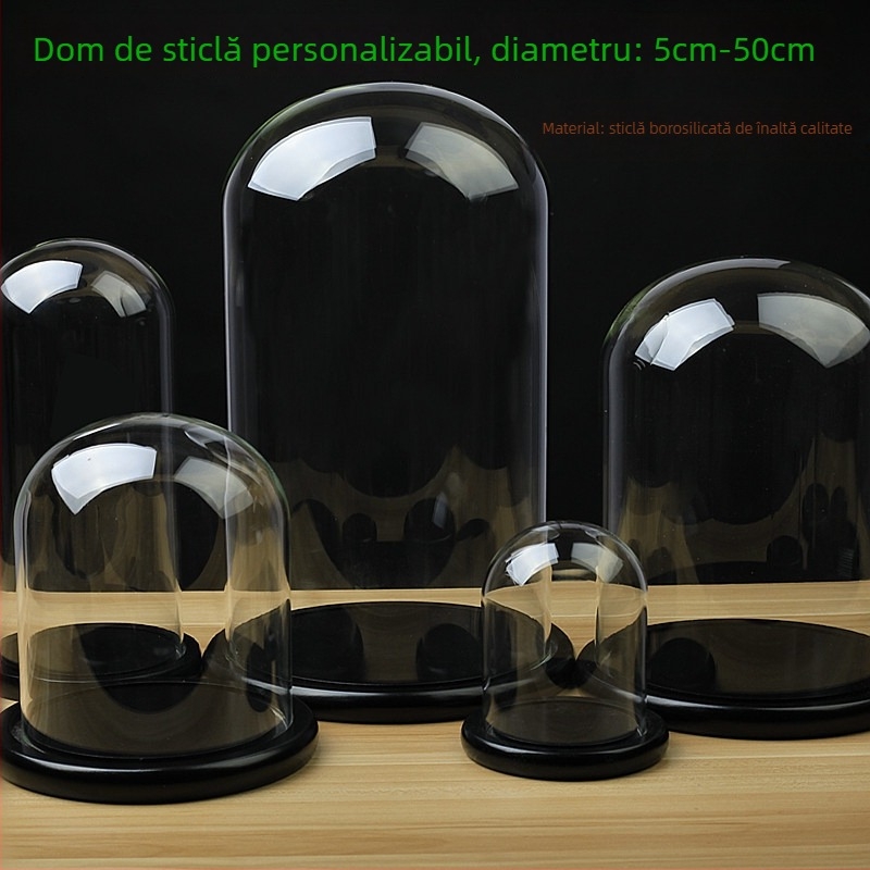 Capac din sticlă pentru flori veșnice, model de mână pentru cuplu, diametre 25/30/40/50 cm