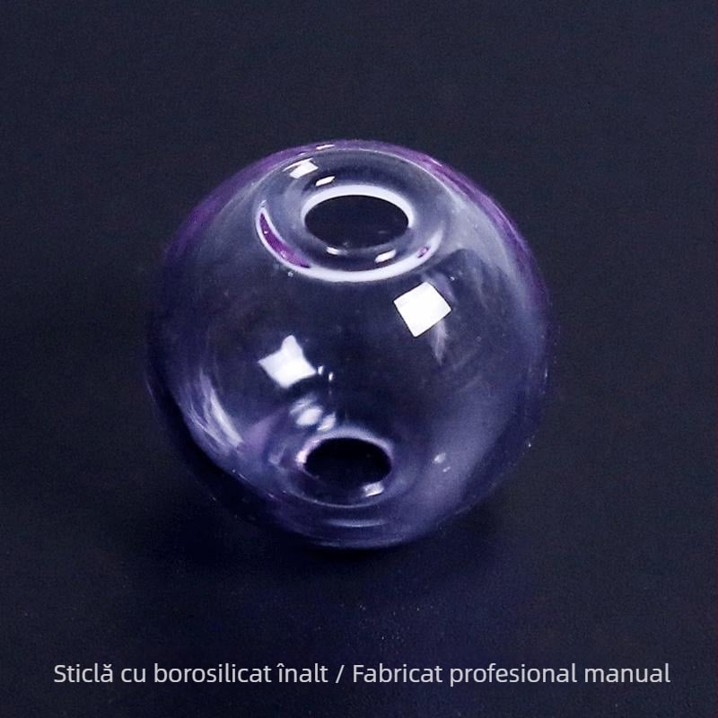 Bilă de sticlă colorată cu găuri, cupolă transparentă rotundă din cristal pentru accesorii DIY bijuterii