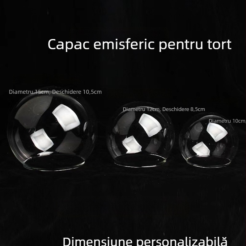 Capac de tortă din sticlă Liao Duoduo, versiune personalizată, sferă din sticlă borosilicat, suvenir de călătorie, cristal