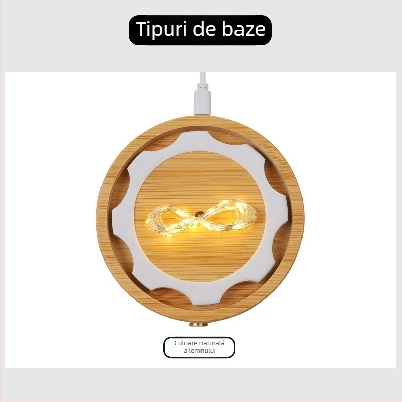 Casă de expunere din sticlă alimentată prin USB, cu întrerupător lateral, pentru flori uscate sau veșnice, sub capac de sticlă