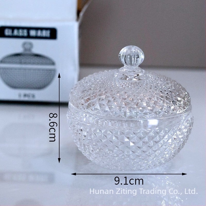 Borcan din sticlă cristal în formă de ananas, cu capac, în stil european, pentru bomboane, cutie de depozitare pentru bijuterii, decor elegant pentru casă