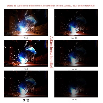Ochelari de sudură cu lentile din sticlă, lentile negre și transparente, sudură cu arc de argon, nuanțe 7–9