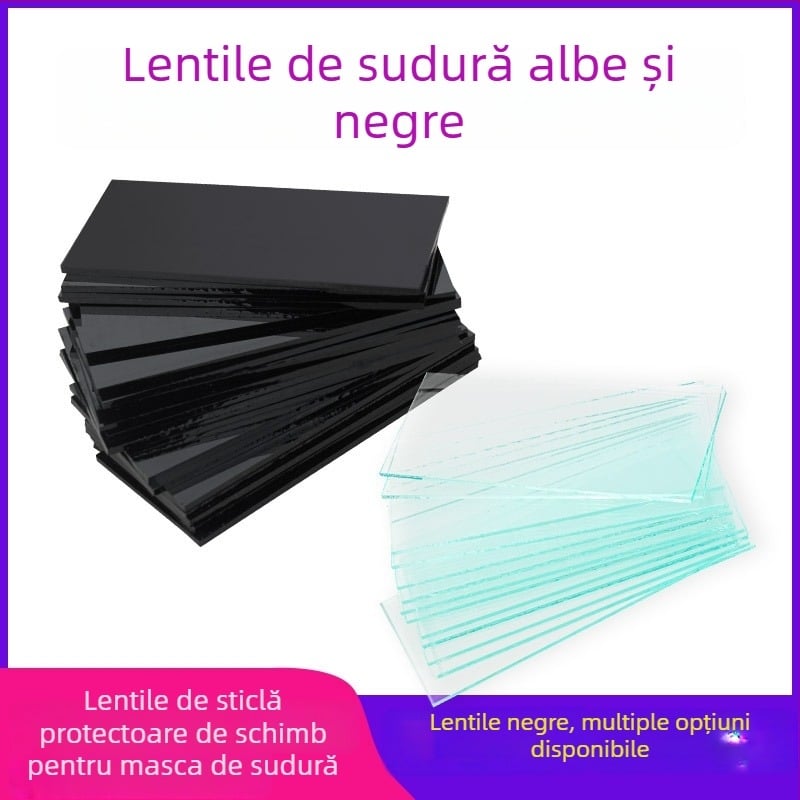 Ochelari de sudură cu lentile din sticlă, lentile negre și transparente, sudură cu arc de argon, nuanțe 7–9