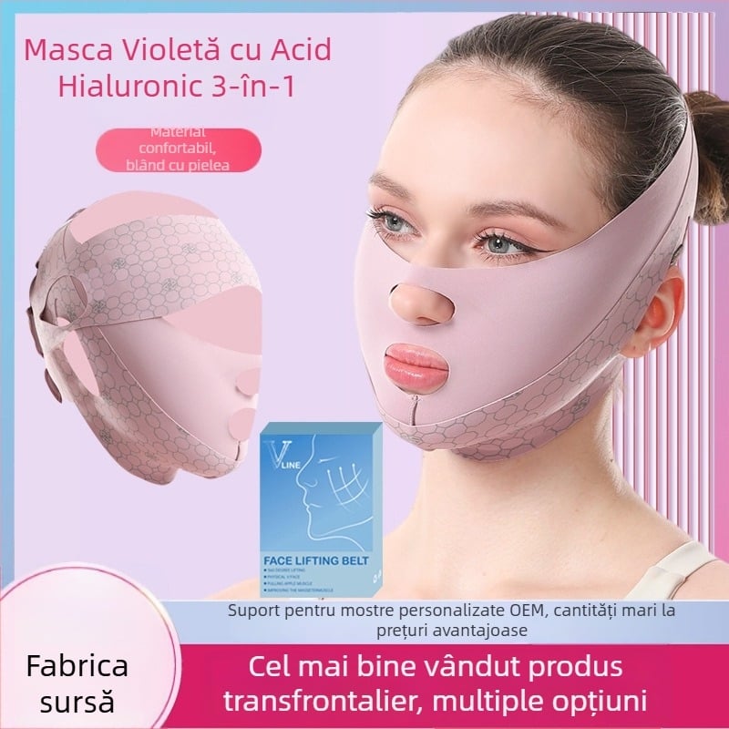 Mască de dormit cu acid hialuronic, trei în unu: ridicare facială fizică, subțiere și fermitate a conturului feței, anti-gravitație pentru ridurile nazolabiale