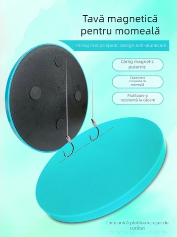 Tavă magnetică pentru momeli, cu cârlig vertical, disc subțire cu un singur strat pentru cutie de pescuit și momeli
