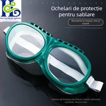 Ochelari de protecție pentru sablare și vopsire, anti-șoc, antipraf, protecție UV, cadru din PVC și sticlă, reglabil