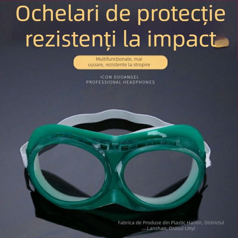 Ochelari de protecție pentru sablare și vopsire, anti-șoc, antipraf, protecție UV, cadru din PVC și sticlă, reglabil