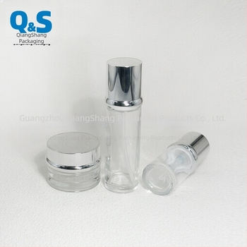 Leibonnie recipient din sticlă cosmetic cu design de umăr, pompă pentru loțiune, cremă și toner, 30g-120ml