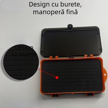 Cutie dublă pentru momeli de pescuit, cu momeli moi tip Minnow și compartimente pentru cârlige cu cap de plumb