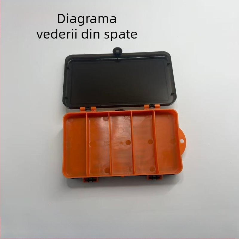 Cutie dublă pentru momeli de pescuit, cu momeli moi tip Minnow și compartimente pentru cârlige cu cap de plumb