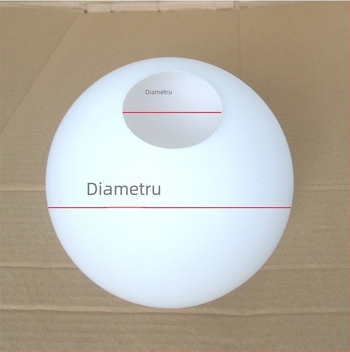 Abajur din sticlă lăptos-mat pentru lustre, sferic, accesoriu de lampă
