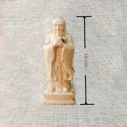 Statuetă Confucius din lemn de piersic – ornament decorativ, Nishan loc sfânt, creație culturală