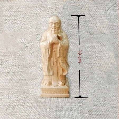 Statuetă Confucius din lemn de piersic – ornament decorativ, Nishan loc sfânt, creație culturală