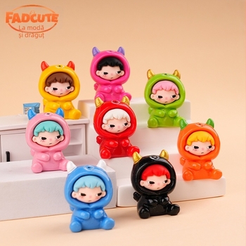 Figurină din rășină cu cutie-surpriză – decor de birou drăguț, stil desen animat