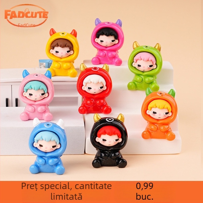 Figurină din rășină cu cutie-surpriză – decor de birou drăguț, stil desen animat