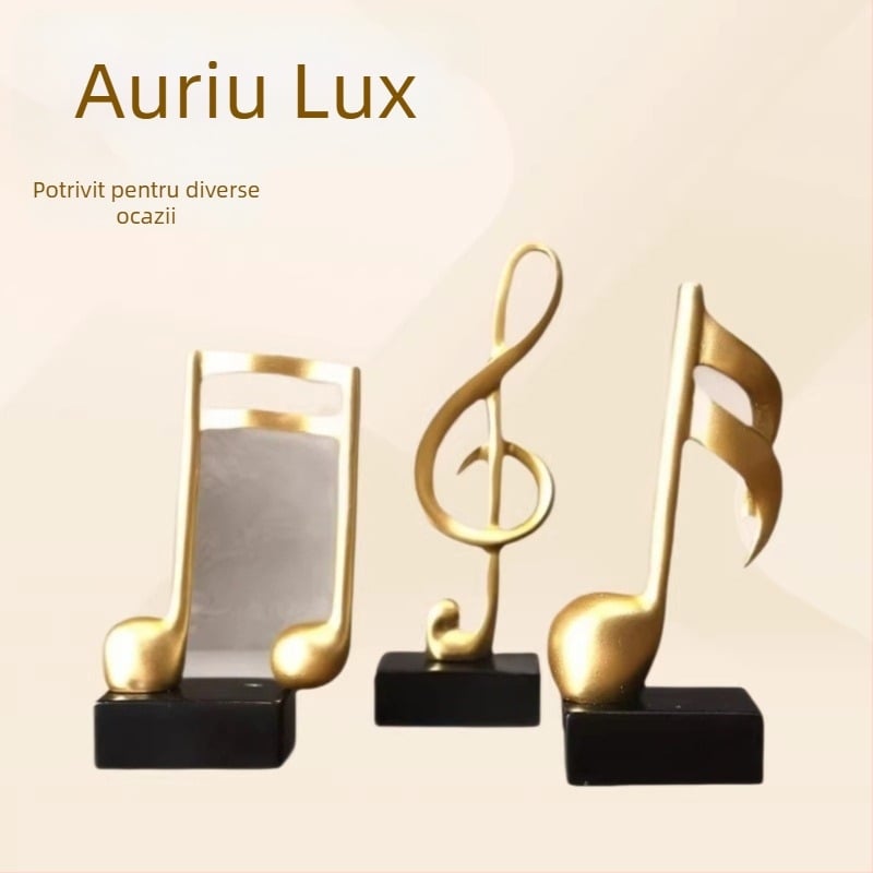 Figurină din rășină în formă de notă muzicală pentru decorul sufrageriei, al televizorului și al biroului