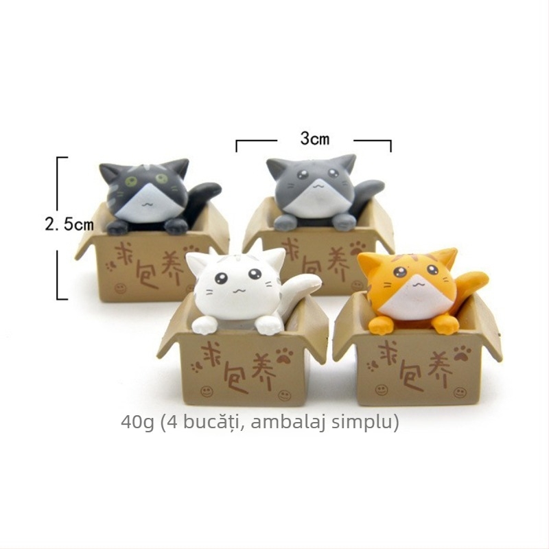 16 figurine cu pisicuțe desen animate pentru DIY, grădină, cofetărie și decor pe bordul central