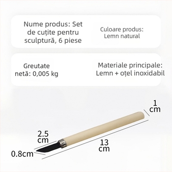 Set de cuțite pentru cioplire în lemn, lucrări de tâmplărie și sculptură în lemn, unelte de cioplire, ștampile din cauciuc și ipsos
