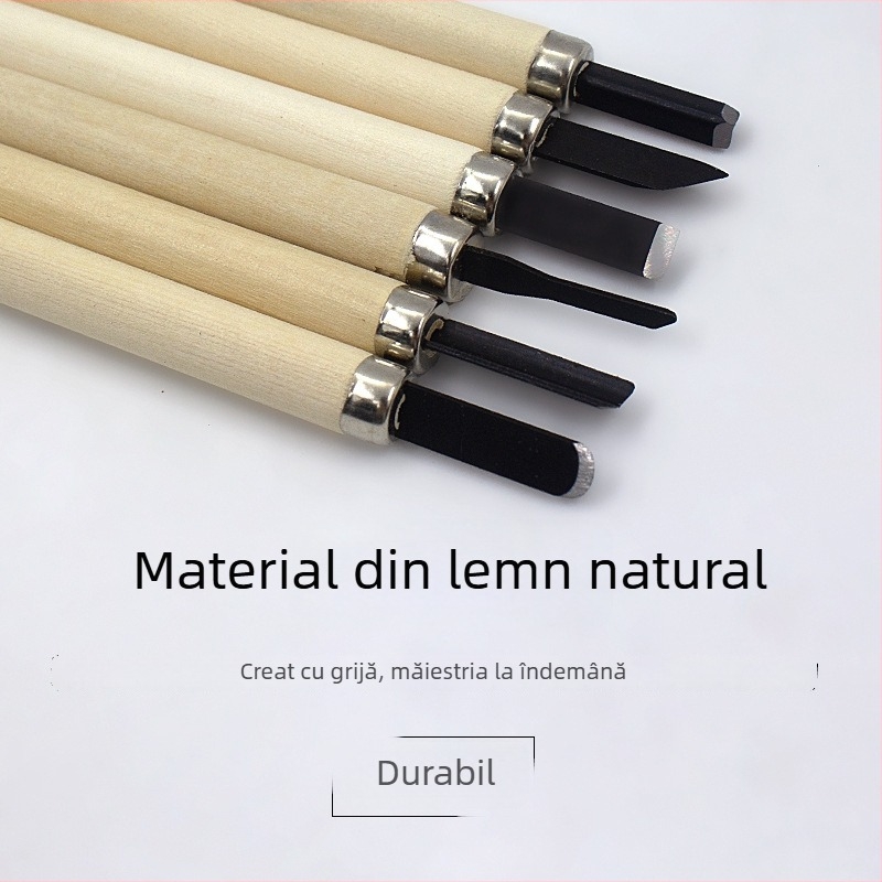 Set de cuțite pentru cioplire în lemn, lucrări de tâmplărie și sculptură în lemn, unelte de cioplire, ștampile din cauciuc și ipsos