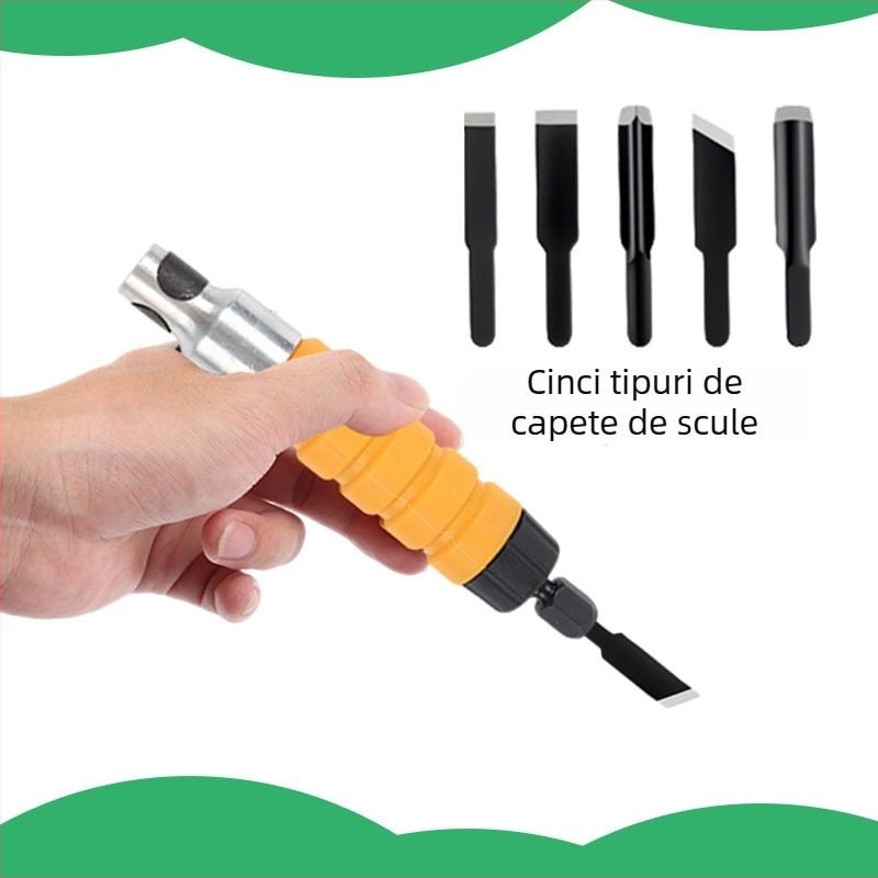 Unealtă electrică pentru prelucrarea lemnului, sculptură în rădăcini și gravură pe lemn; set de dălți și cuțit de sculptură, cu polizor de banc și polizor suspendat.