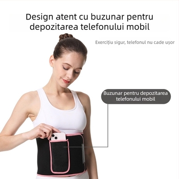 Centură talie pentru fitness cu absorbție a transpirației, susținere a taliei pentru antrenament și yoga – încălzire a taliei și modelare a abdomenului