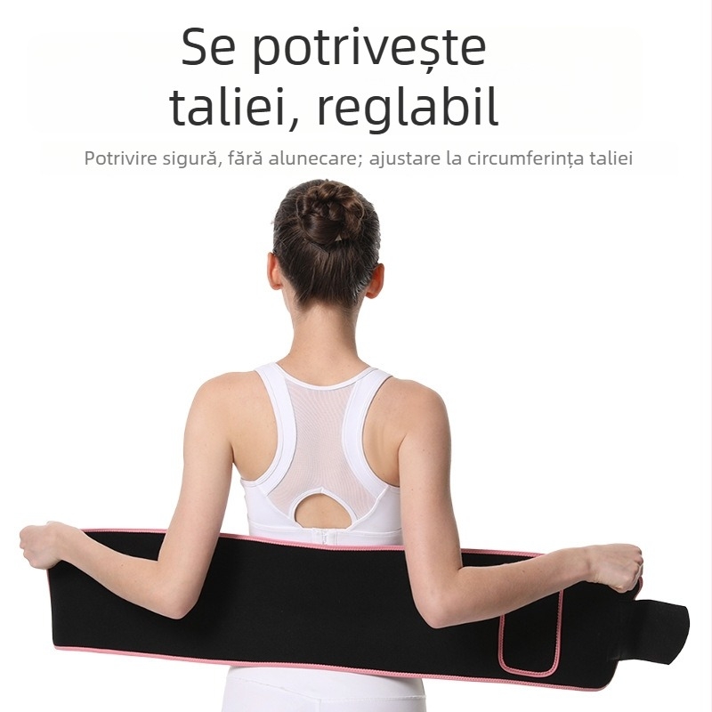 Centură talie pentru fitness cu absorbție a transpirației, susținere a taliei pentru antrenament și yoga – încălzire a taliei și modelare a abdomenului