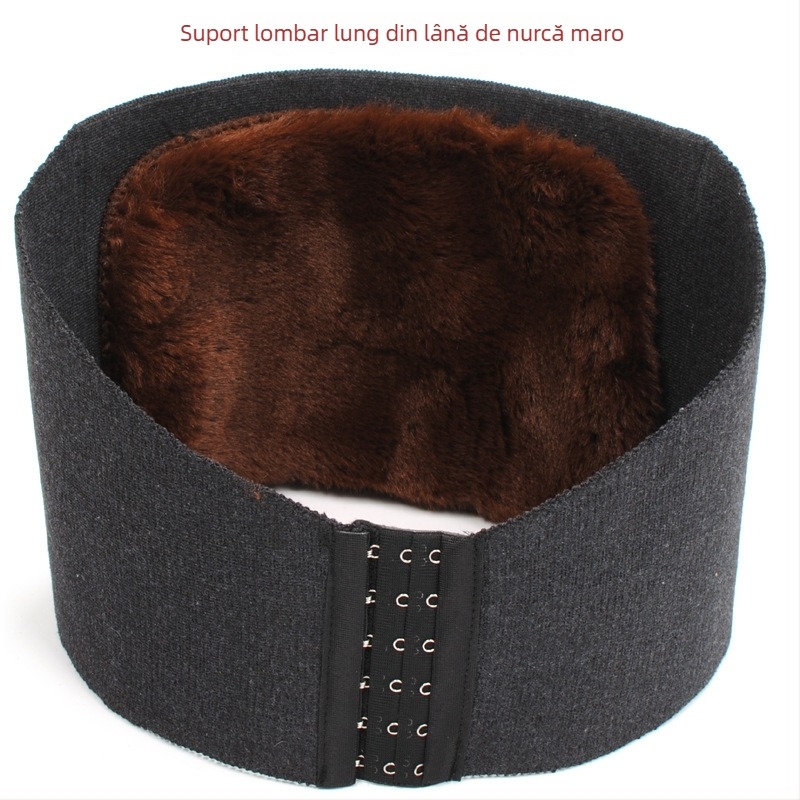 Centură de talie din lână și cașmir, reglabilă, ultra-moale, fleece coral, susținere caldă a taliei