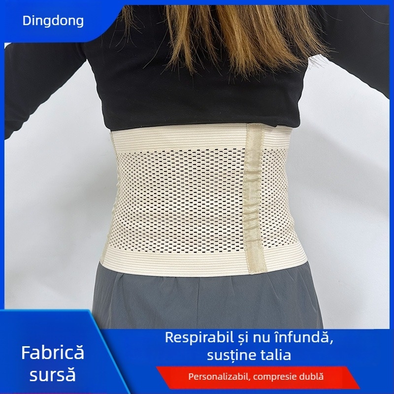 Talie medicală elastică din plasă pentru adulți – curea abdominală respirabilă autoadezivă și curea de fixare elastică