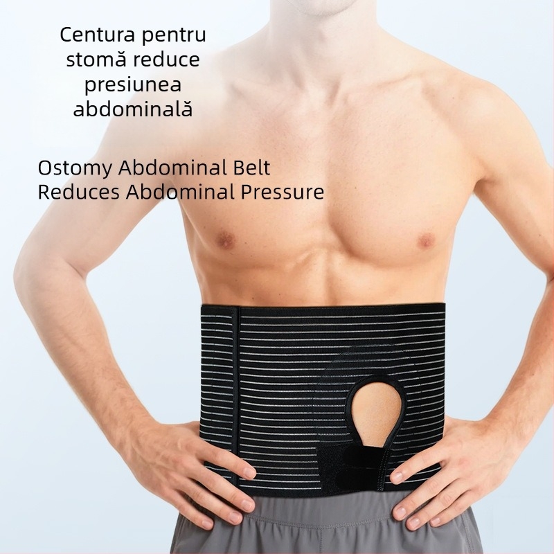 Bandă elastică talie și abdomen cu deschidere pentru ostomie – suport abdominal