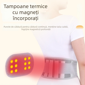 Bandă de talie încălzită cu suport lombar, autoîncălzire, pentru bărbați și femei, confort lombar