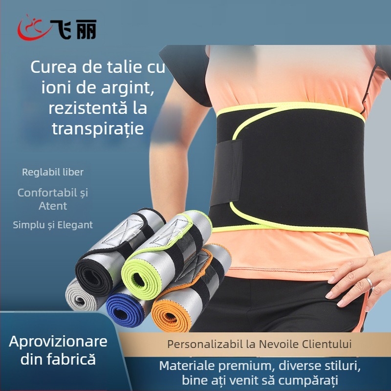 Corset talie cu ioni de argint, rezistent la transpirație, curea abdominală postnatală pentru arderea grăsimilor și modelarea corpului, cu Velcro elastic