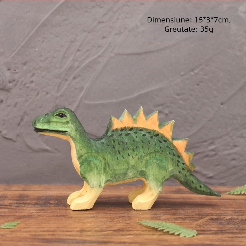 Dinozaur din lemn sculptat – ornament pentru decorul casei, cadou, artizanat creativ
