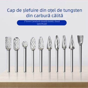 Cap de frezare din oțel cu carburi de wolfram, 3×6 mm, pentru șlefuire rotativă a lemnului