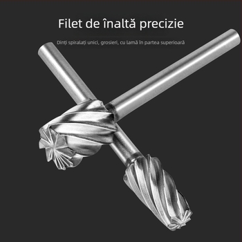 Freză rotativă din carbură, dinți groși din oțel rapid, freză pentru sculptură în lemn, unelte de tâmplărie, DIY sculptură în rădăcini, cap de șlefuire