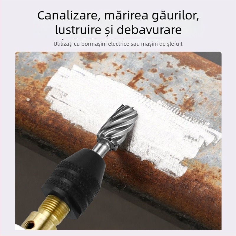 Freză rotativă din carbură, dinți groși din oțel rapid, freză pentru sculptură în lemn, unelte de tâmplărie, DIY sculptură în rădăcini, cap de șlefuire