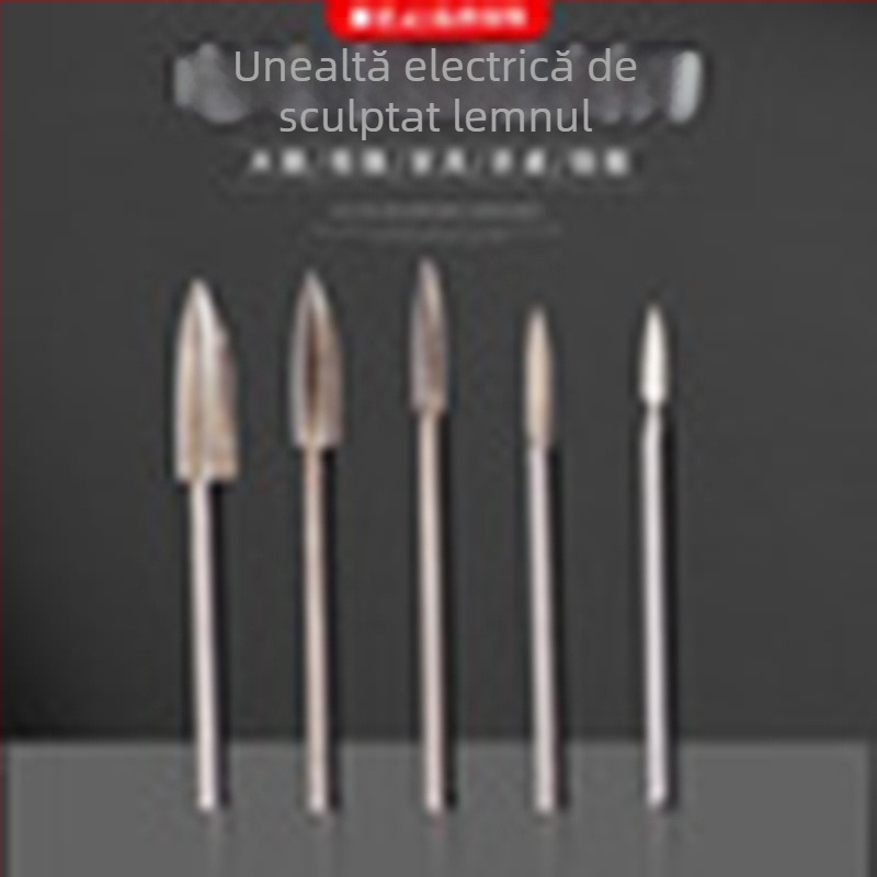 Cuțit electric de sculptură din oțel alb, cu trei lame, pentru sculptură în lemn – instrument de finisare și gravură