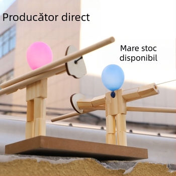 Figurină din lemn, lucrată manual, cu tema spadasin, pentru decor de casă