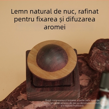 Difuzor de aromă din nuc negru în formă de planetă – fără flacără, decor din lemn pentru mașină și casă, difuzor de aromă interior creativ