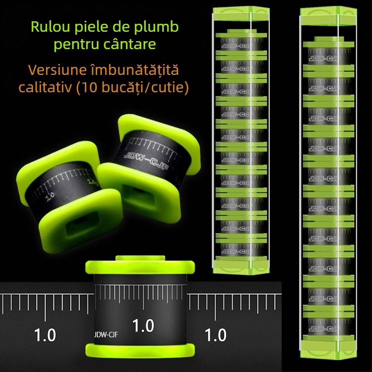 Rolă de foi de plumb gradate pentru greutăți de pescuit, acoperite, accesorii de pescuit îngroșate