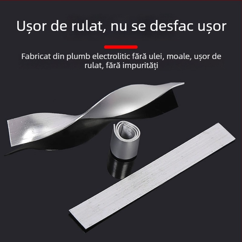 Set de benzi din plumb pentru pescuit – foi subțiri, moi, în role