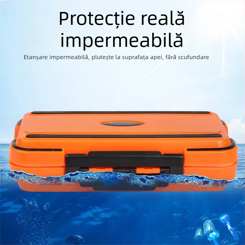 Cutie compactă pentru accesorii de pescuit cu compartimente pentru năluci și momeli, compartiment portabil pentru cârlige