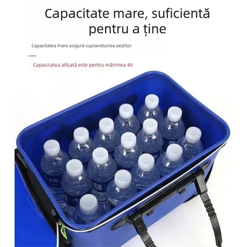 Găleată EVA pliabilă pentru pești vii, cu protecție pentru pești, design integrat, găleată multifuncțională pentru pescuit în natură
