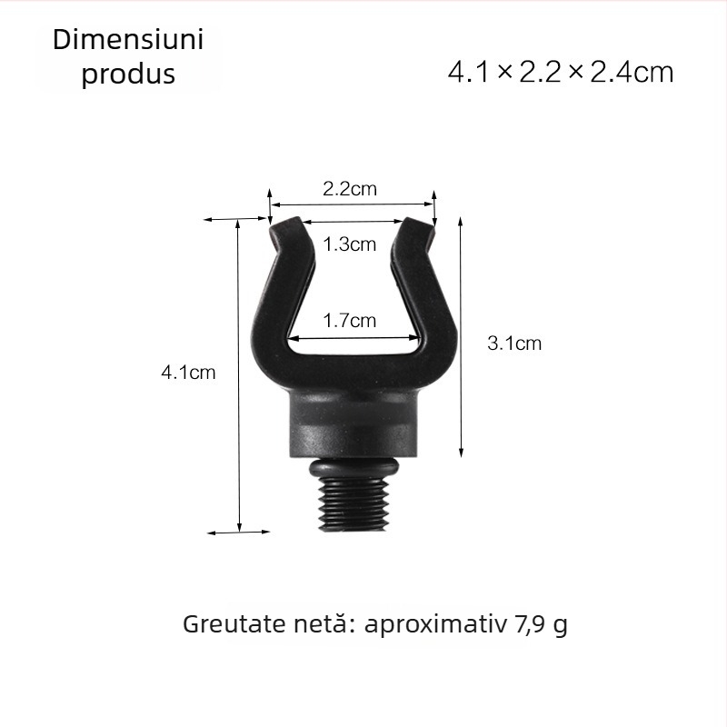 Suport pentru undițe în stil european ZJT-HS18, cap de suport negru cu acoperire din cauciuc, suport pentru undițe marine, accesorii pentru furcă de prindere, filet imperial 3/8